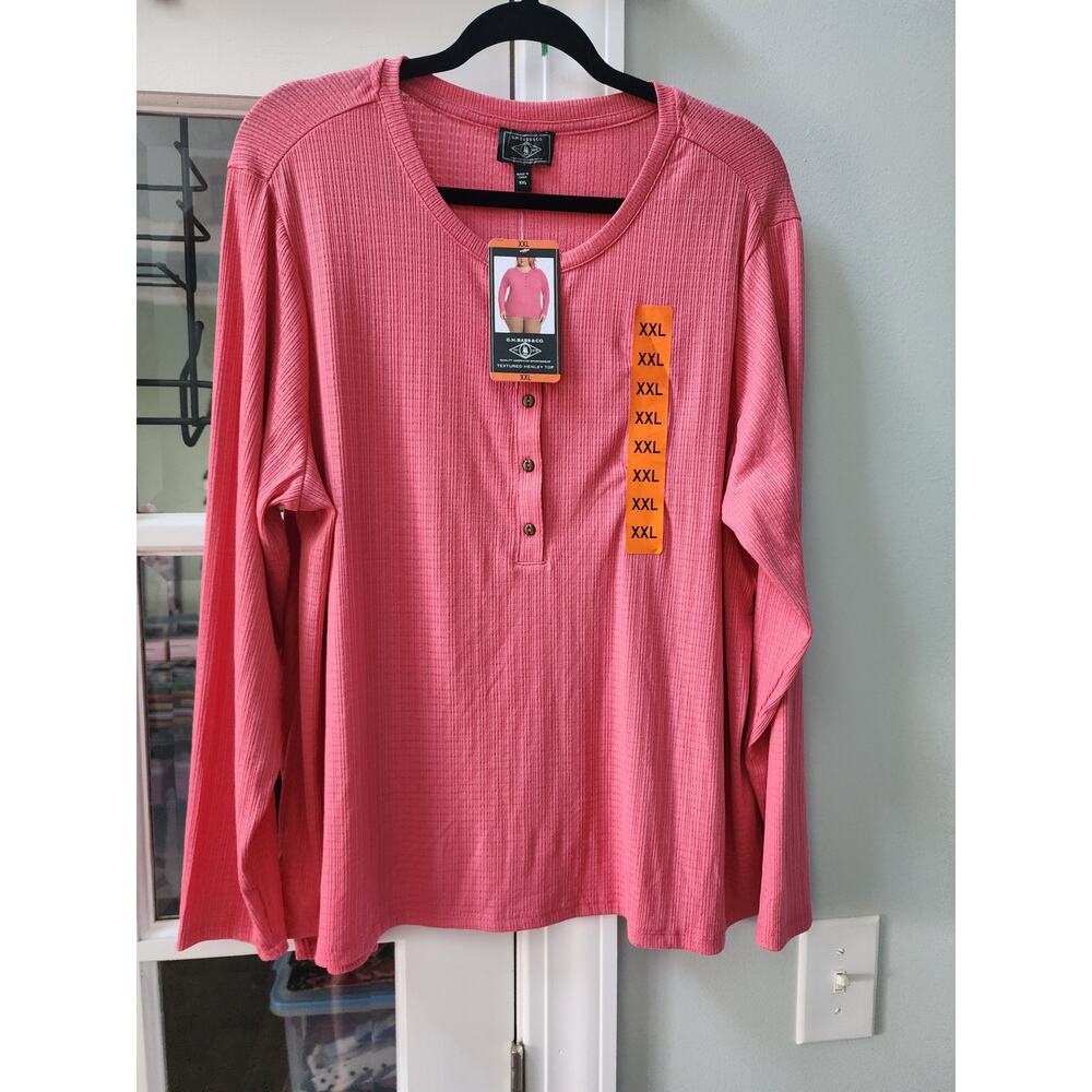 GM Bass & Co BNWT Textured Henley 2XL
